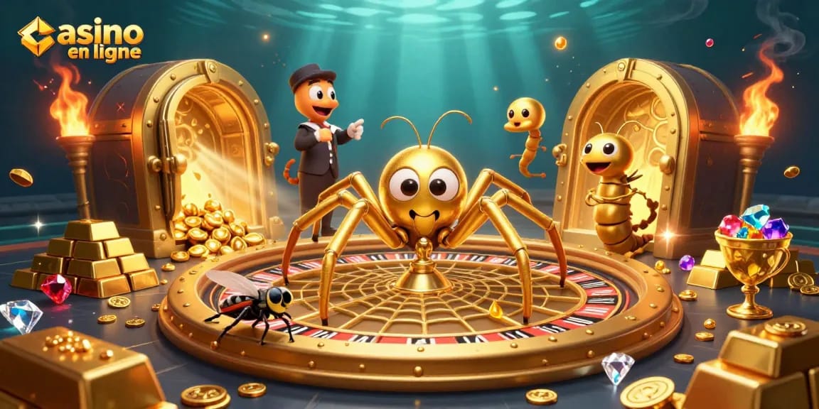 Pariez au casino en ligne avec une illustration dynamique de personnages et éléments de jeux