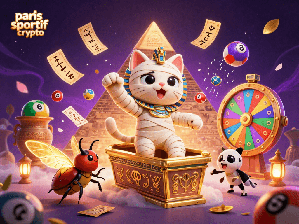Pariez sur paris sportif crypto avec un chat momie égyptien dynamique dans un casino pyramidale.