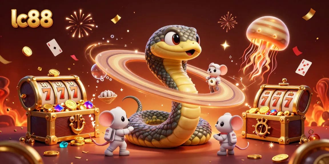 Experience the exciting world of lc88 with cartoon characters in a vibrant casino scene.