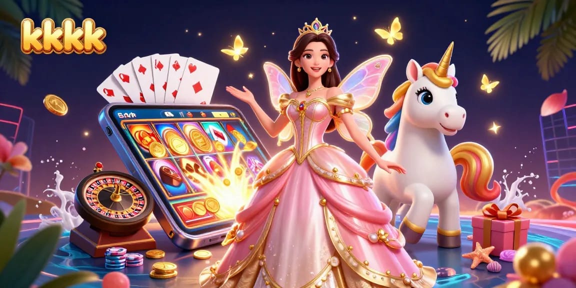 Engage with the thrilling kkkk casino experience featuring a vibrant illustration of games and magical elements.