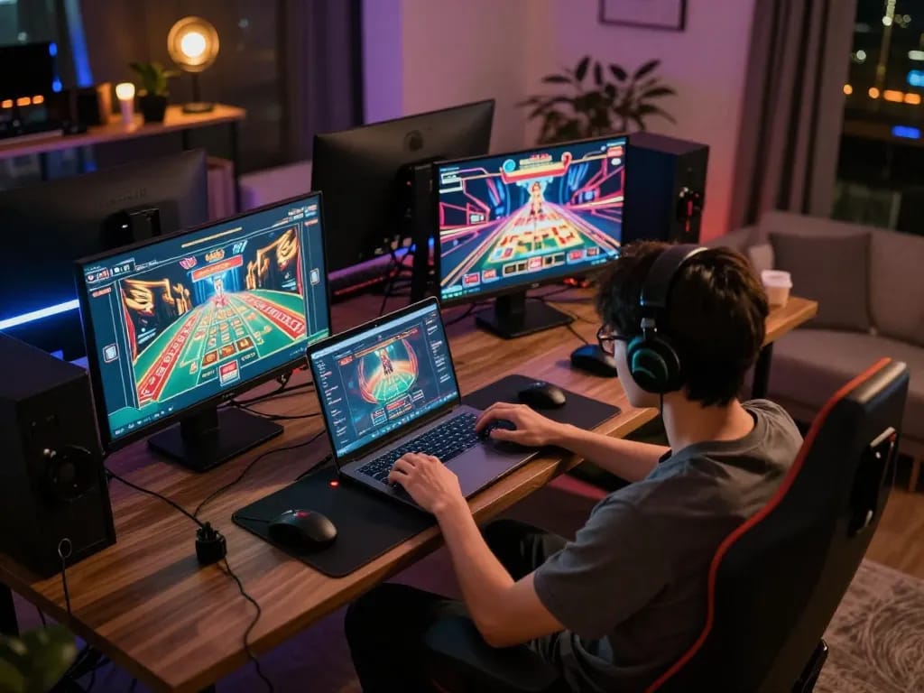 Engaging gameplay on 888b trang chủ with a stylish online gaming setup for immersive experience