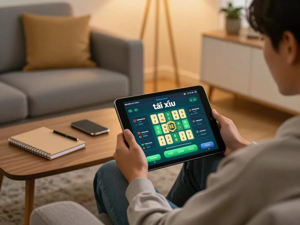 Engaging in app tài xỉu online uy tín while enjoying a cozy home setup.