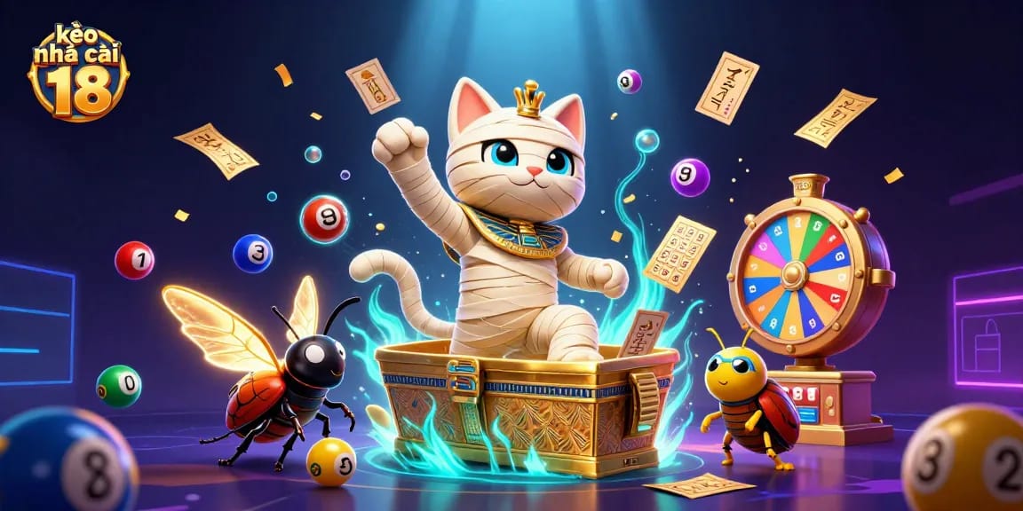 Engage with kèo nhà cái 18 in this vibrant illustration showcasing a dynamic pyramid casino environment.