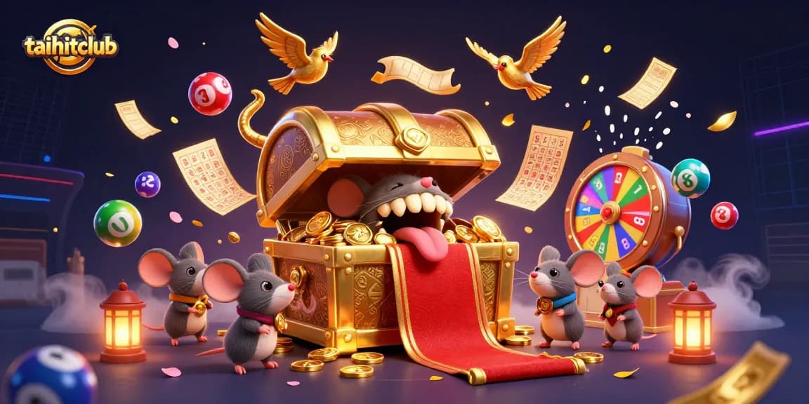 Join the thrill of taihitclub with a vibrant scene featuring a treasure chest and exciting lottery elements.