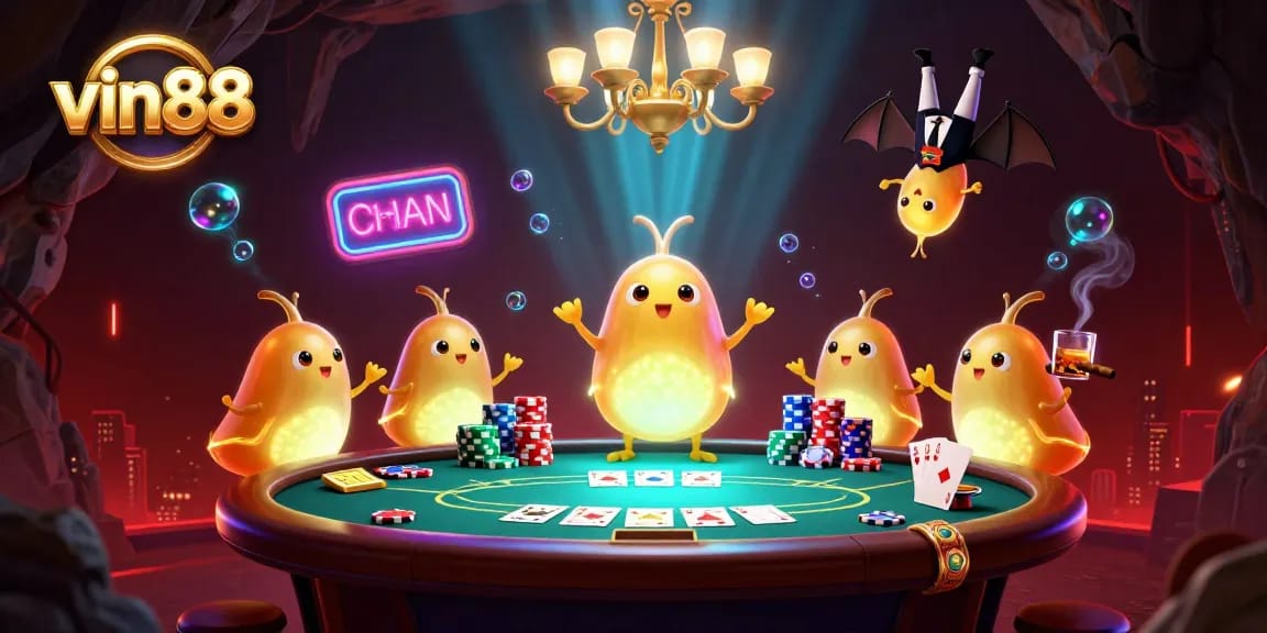 Light up your gaming adventures with vin88 in this vibrant 3D casino scene.