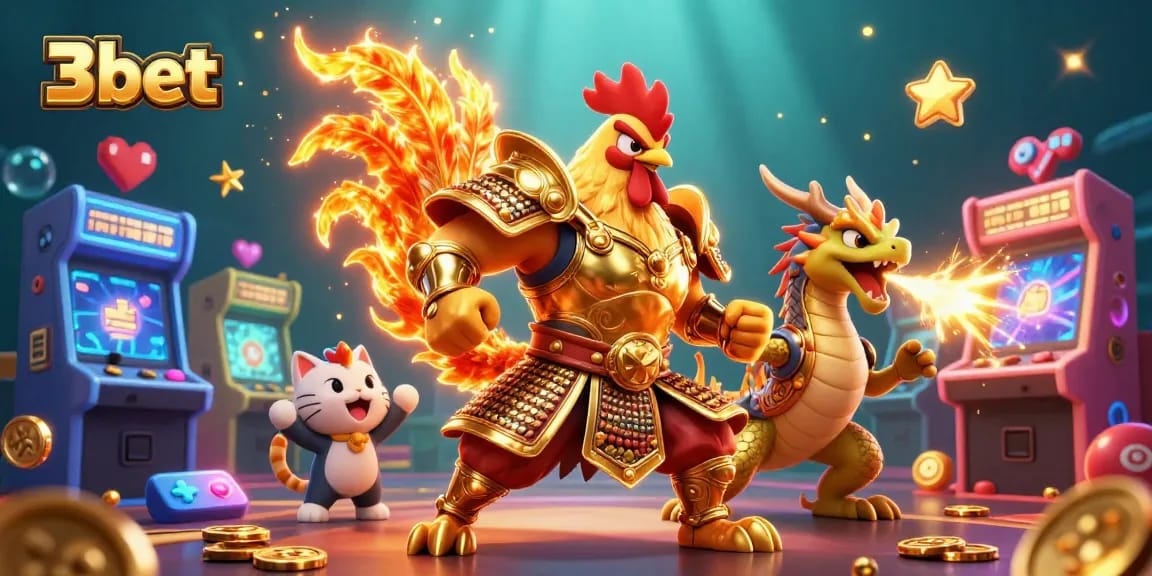 Experience thrilling gaming at 3bet with colorful 3D characters and vibrant slots.