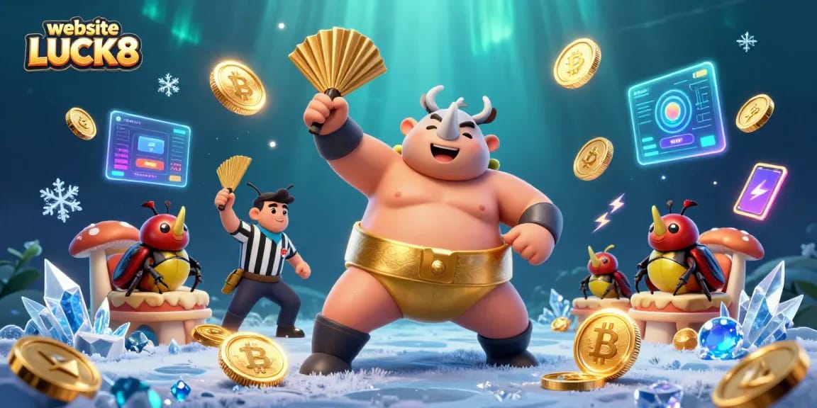Engage with the vibrant world of online gaming at website LUCK8, featuring colorful casino characters.