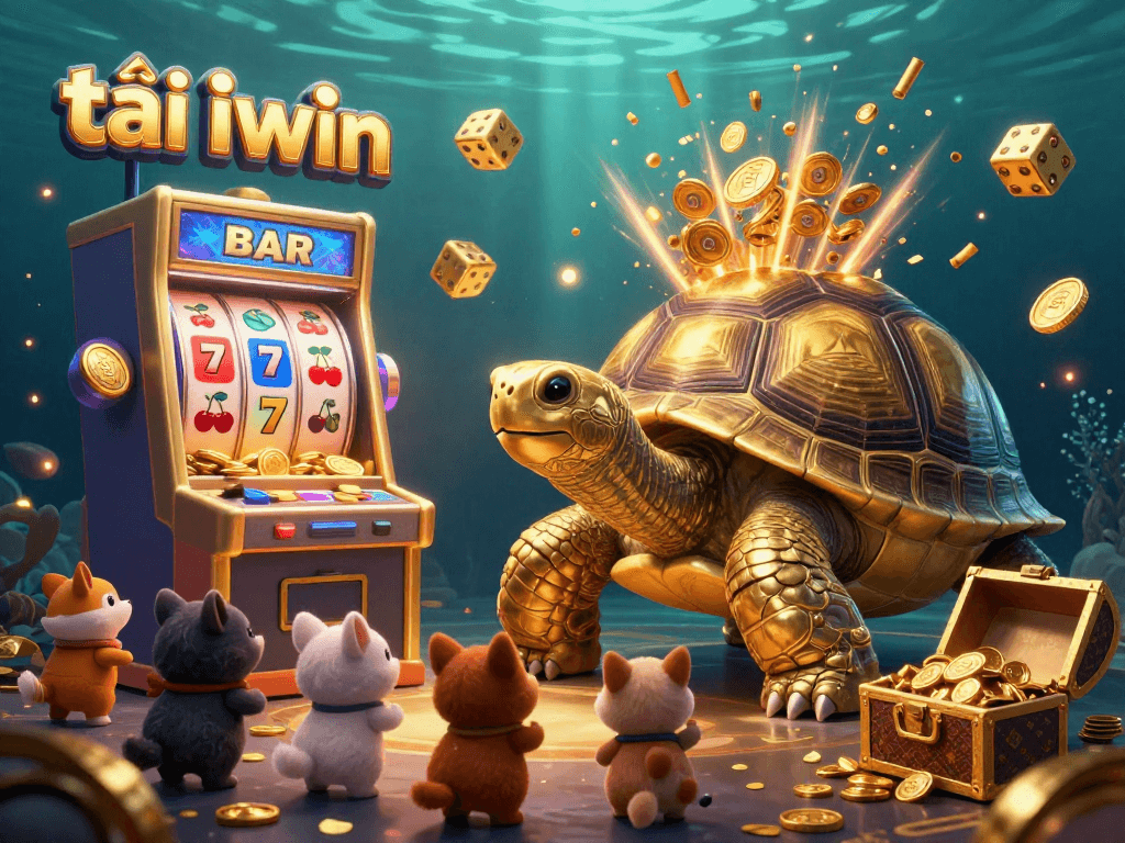 Experience thrilling gameplay as you tải iwin with a vibrant casino scene of animated characters and exciting game elements.