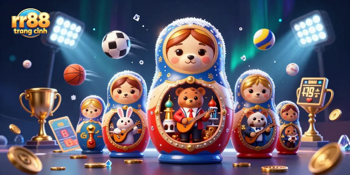 Experience thrilling betting action on rr88 trang chính with vibrant casino characters and dynamic sports elements.