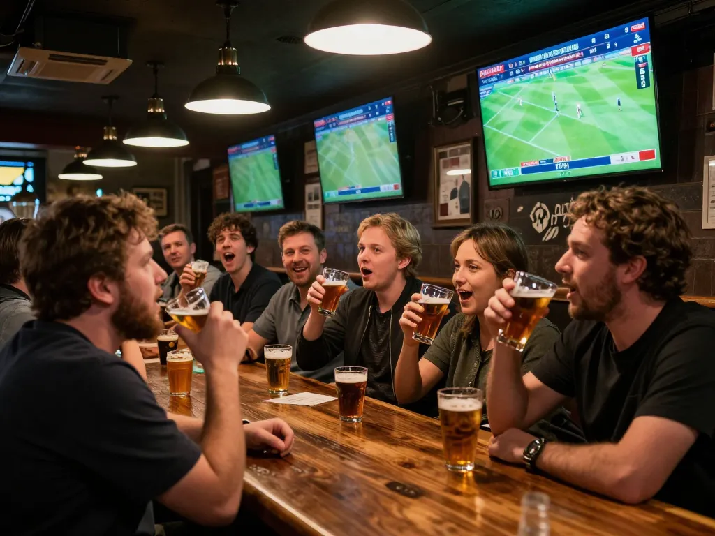 Engaged bettors enjoying the action on luongson live during a competitive football match