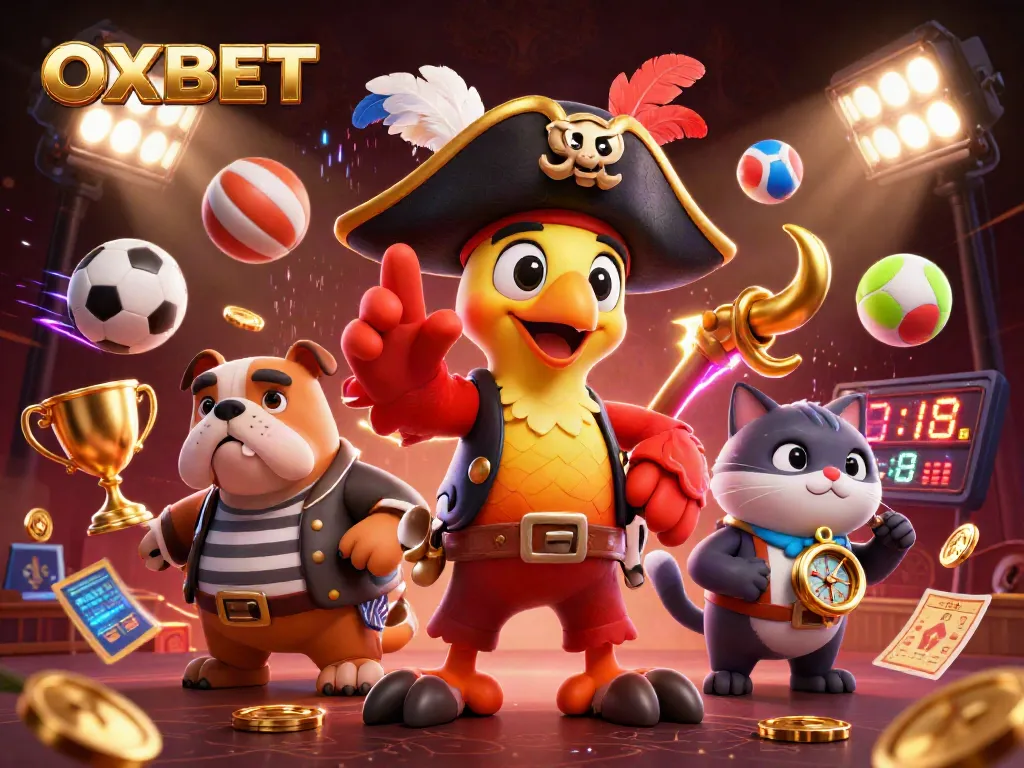 Place bets and win big with OXBET in this vibrant, dynamic illustration of a lively gambling scene.