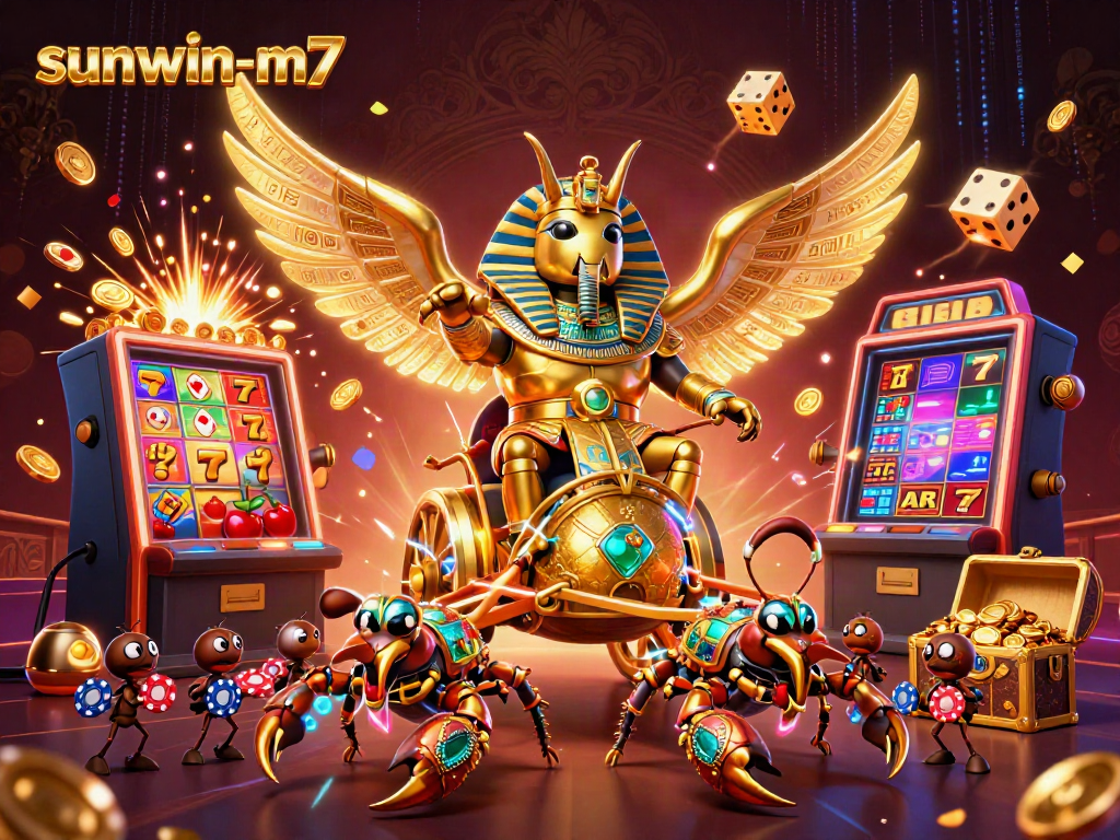 Experience exciting wins with sunwin-m7's vibrant casino illustration featuring dynamic game elements.