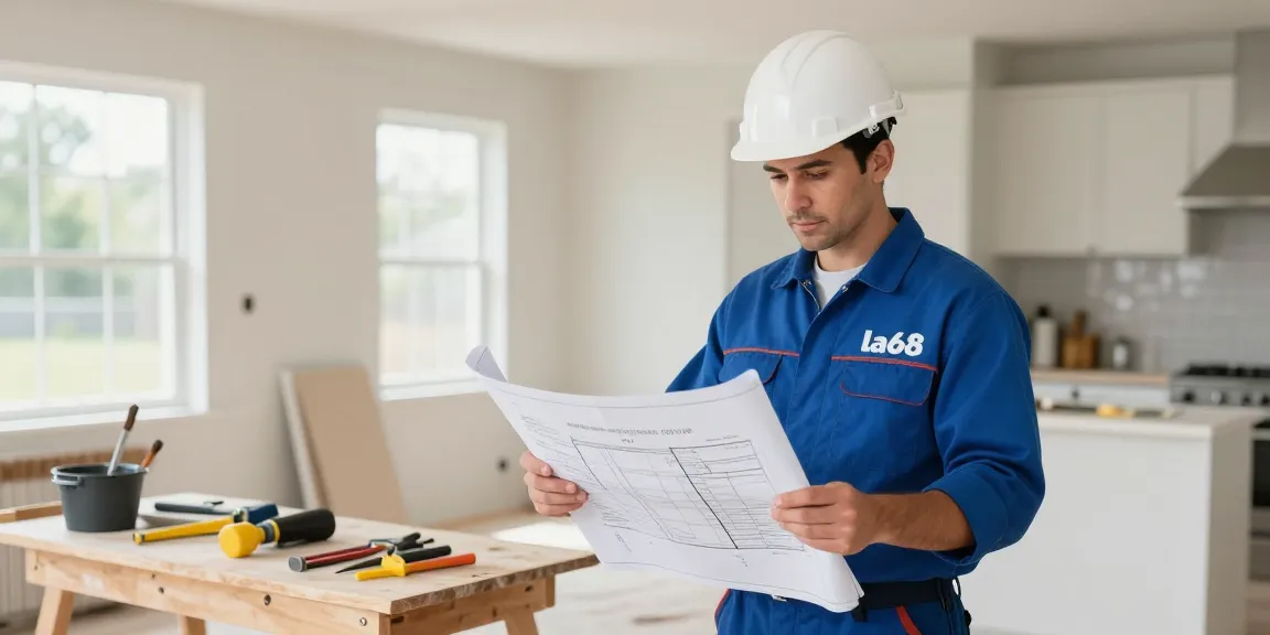 la68 trusted local service provider, professional contractor reviewing plans