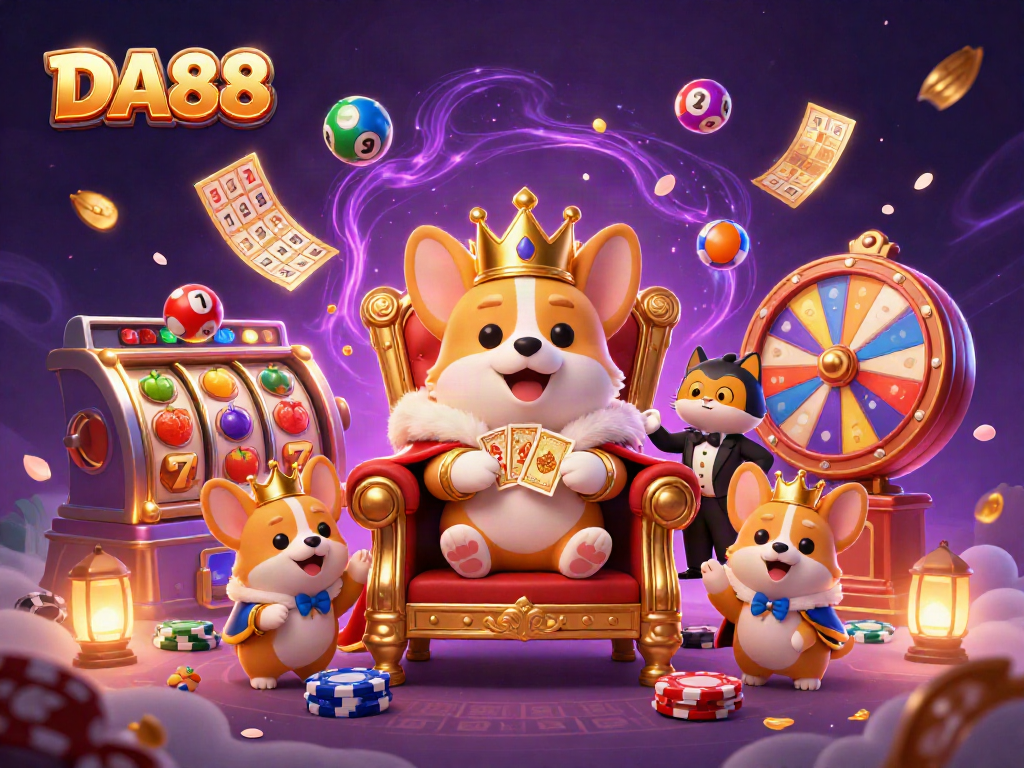 Join the DA88 throne of excitement with a royal corgi and engaging casino elements.
