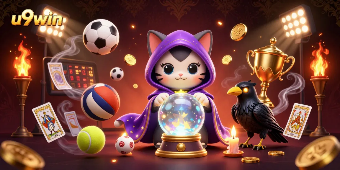Engage in exciting wins at u9win with dynamic sports elements and mystical casino graphics.