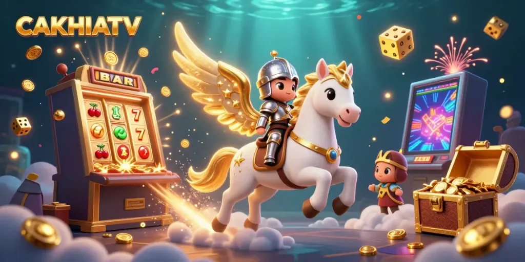 CAKHIATV phô diễn cuộc đua hấp dẫn giữa ngựa thiên thần và hiệp sĩ, mang đậm chất casino.