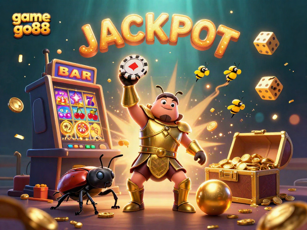Experience the excitement of game go88 with vibrant characters and jackpot visuals in a thrilling casino setting.