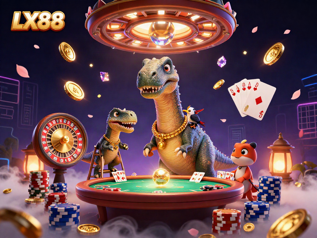 Experience the thrill of LX88 in a vibrant casino scene with dynamic gameplay elements.