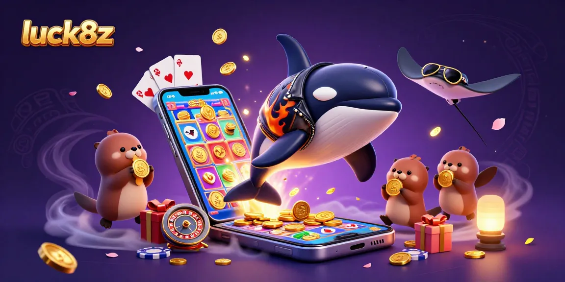 Experience the excitement of luck8z with vibrant sea creatures and golden treasures in this dynamic casino scene.