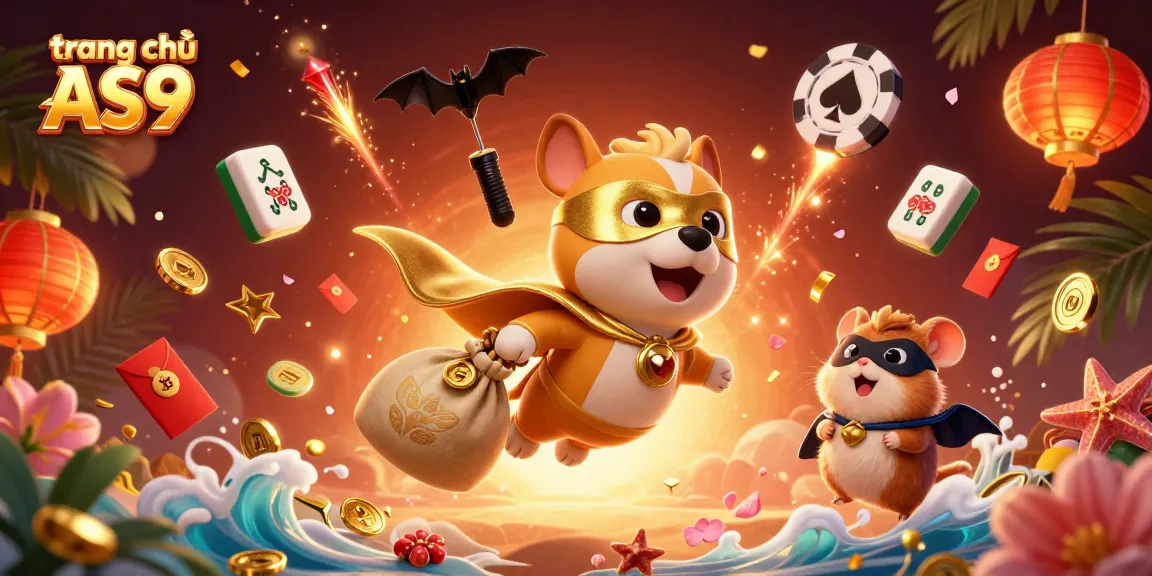 Engage with the vibrant action of trang chủ AS9 featuring a heroic dog and dynamic gambling elements.