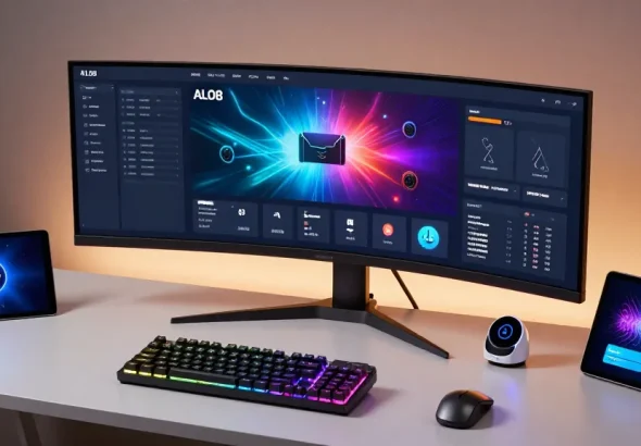 ALO8 online gaming platform showcasing advanced software development and innovative cybersecurity measures in a modern tech workspace.